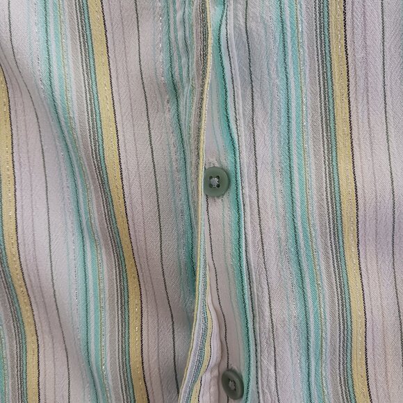 NWT Northern Reflections Womens White Size Large Short Sleeve Blouse Striped - Picture 5 of 8